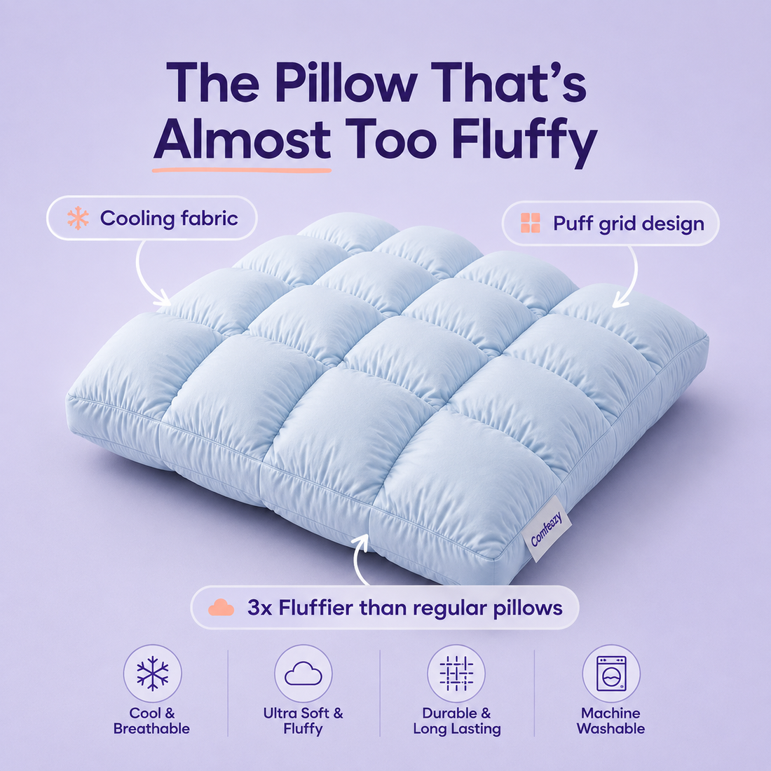 Comfeazy Puff Pillow