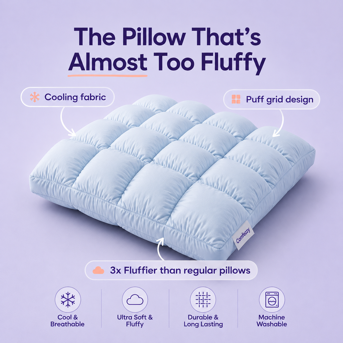 Comfeazy Puff Pillow